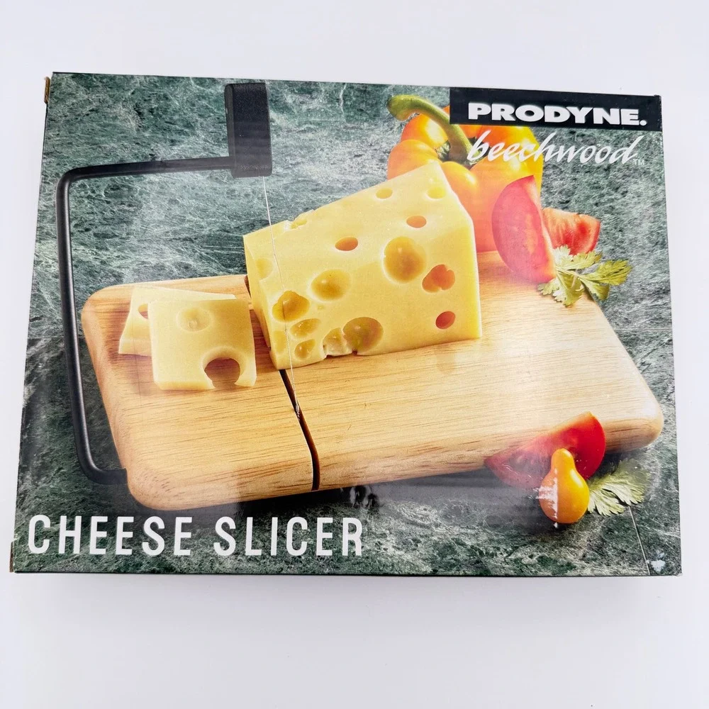 Prodyne Beechwood Cheese Slicer Board Stainless Steel Wire 805-B New‎